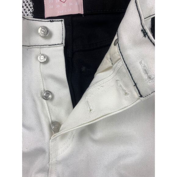 Revice Ex Boyfriend On & Off Again Jeans 25 Black White Button‎ - Picture 11 of 15